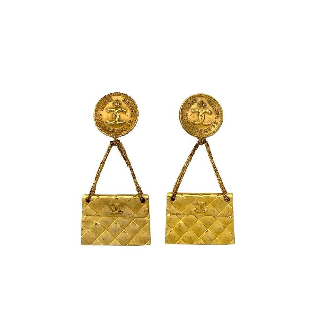 CHANEL Gold Logo Earrings - Picture 3 of 4